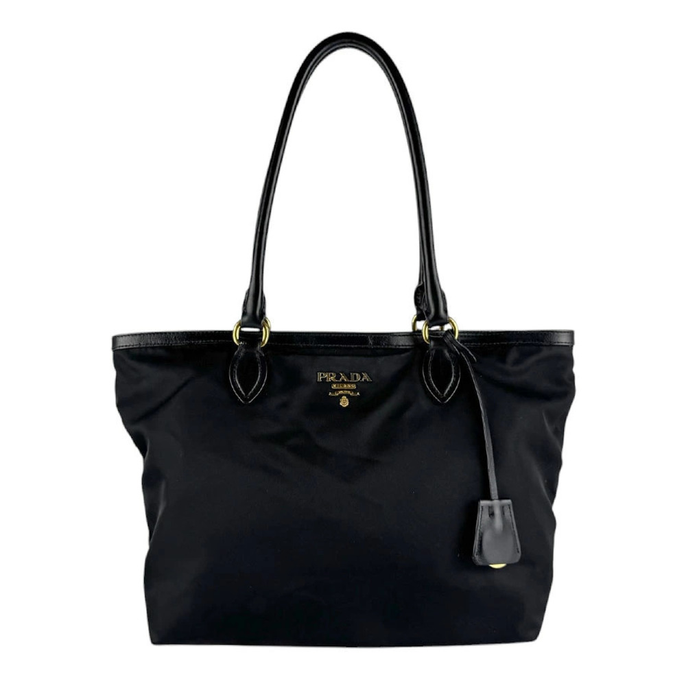 Prada Tessuto Saffiano Shoulder Bag Leather Black